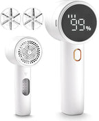 Household Electric Lint Remover with Adjustable 3 Gears, Wireless LED Digital Display, Portable Hairball Trimmer and Sweater Epilator